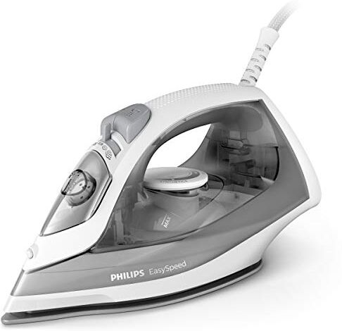 Philips EasySpeed Ferro da Stiro a Vapore 2000W, Vapore 25g/min, Colpo di Vapore 100g, Ferro Verticale, Bianco/Grigio ()