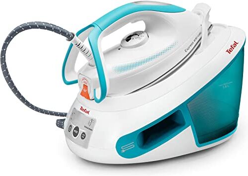 Tefal SV8010 Express Anti-Calc Ferro da Stiro a Vapore, plastica, Bianco e Turchese