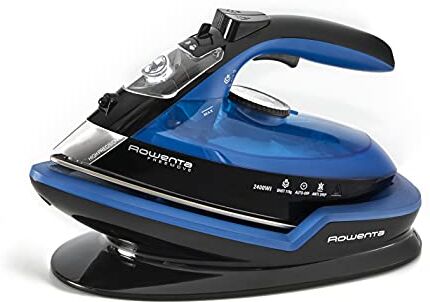 Rowenta De5010 Freemove Ferro da Stiro a Vapore senza Filo, 2400W, 250 Ml, Quantità di Vapore Variabile 120 G/Min, Nero/Blu