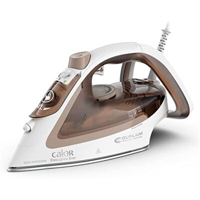 Calor Easygliss Eco Ferro da stiro 2800 W, Flusso di vapore 50 g/min, Funzione di pressatura 240 g/min, Fino al 30% di risparmio energetico, Suola Durilium Airglide, Made in Francia, Argilla Calor Easygliss Eco Ferro da stiro 2800 W, Flusso di vapore 50 g/min, Funzione di pressatura 240 g/min, Fino al 30% di risparmio energetico, Suola Durilium Airglide, Made in Francia, Argilla