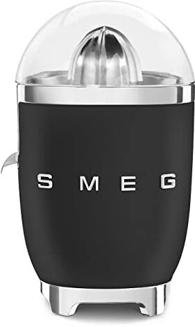 SMEG , Spremiagrumi Elettrico , Spremitura a Pressione Manuale, Beccuccio Antigoccia e Cono Universale, Base Antiscivolo, Avvolgicavo Integrato, 70W, Nero