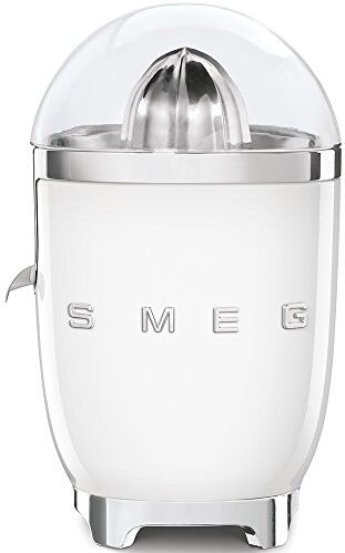 SMEG , Spremiagrumi Elettrico , Spremitura a Pressione Manuale, Beccuccio Antigoccia e Cono Universale, Base Antiscivolo, Avvolgicavo Integrato, 70W, Bianco