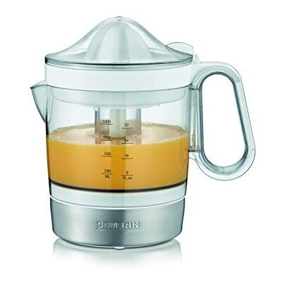 Severin Spremiagrumi 40 W, Spremiagrumi elettrico con 2 coni rimovibili, Serbatoio XXL 1 L, Accessorio da cucina per succhi appena spremuti, Bianco, Severin Spremiagrumi 40 W, Spremiagrumi elettrico con 2 coni rimovibili, Serbatoio XXL 1 L, Accessorio da cucina per succhi appena spremuti, Bianco,