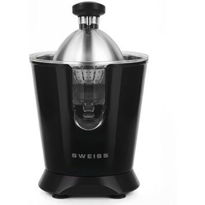 SWEISS Spremiagrumi elettrico professionale , beccuccio antigoccia, compatibile con lavastoviglie, dispositivo silenzioso, braccio articolato potente 160W, nero SWEISS Spremiagrumi elettrico professionale , beccuccio antigoccia, compatibile con lavastoviglie, dispositivo silenzioso, braccio articolato potente 160W, nero