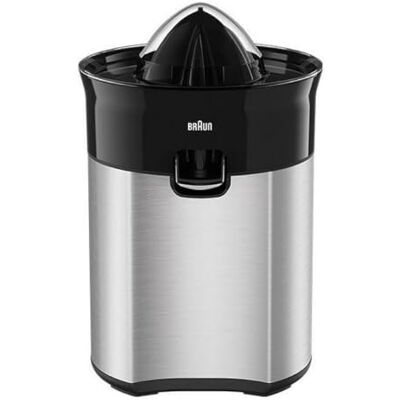 Braun Spremiagrumi, Avvio e Arresto Automatici, Base Antiscivolo, Pratico Beccuccio, Coperchio di Protezione, Sistema Direct Serve, Antigoccia, Sistema a Pressione, 60watt, Acciaio/Nero Braun Spremiagrumi, Avvio e Arresto Automatici, Base Antiscivolo, Pratico Beccuccio, Coperchio di Protezione, Sistema Direct Serve, Antigoccia, Sistema a Pressione, 60watt, Acciaio/Nero