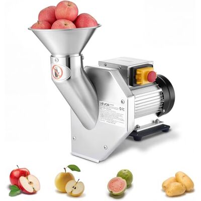 VEVOR Spremiagrumi per Frutta Elettrico 550 W, Macchina per Lavorazione della Frutta Capacità di 60 kg/h per Pera Mela Ananas Frutte Tritafrutta Diametro max 70 mm Materiale in Acciaio Inox 304 VEVOR Spremiagrumi per Frutta Elettrico 550 W, Macchina per Lavorazione della Frutta Capacità di 60 kg/h per Pera Mela Ananas Frutte Tritafrutta Diametro max 70 mm Materiale in Acciaio Inox 304