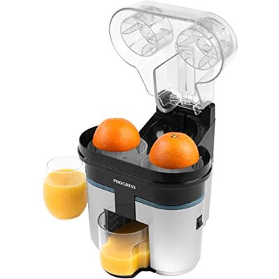 PROGRESS Slice & Juice Spremiagrumi elettrico doppio con affettatrice integrata, doppia funzione di spremitura, contenitore da 500 ml, attacchi a cono e filtro rimovibili, interruttore on PROGRESS Slice & Juice Spremiagrumi elettrico doppio con affettatrice integrata, doppia funzione di spremitura, contenitore da 500 ml, attacchi a cono e filtro rimovibili, interruttore on
