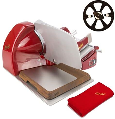 Berkel Affettatrice Home Line 200 Plus in rosso con tagliere  – taglierina da cucina con tagliacoltelli e tagliere originale di  in frassino – Offerta speciale