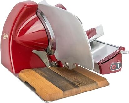 Berkel Affettatrice Home Line 250 in rosso – Affettatrice Premium con tagliere realizzato a mano in legno,