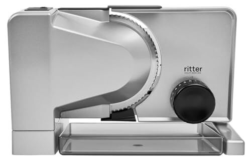 Ritter Serano 7 Duo Plus affettatrice elettrica con Motore in Corrente Continua, Made in Germany, 130 Watt, Argento Metallico