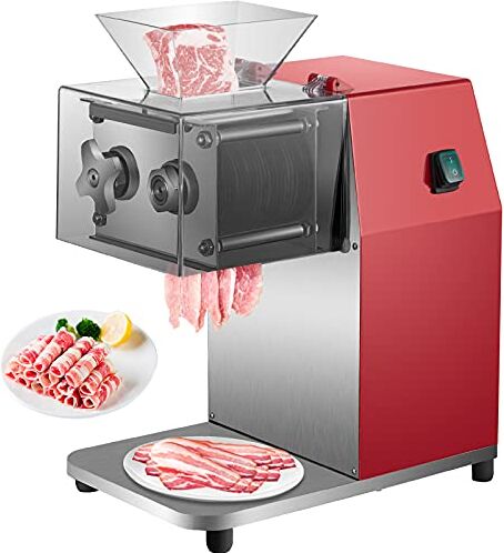 VEVOR Affettatrice per carne commerciale, 850 W, 250 kg/St. affettatrice per carne, dimensioni lama 90 x 90 mm, affettatrice 360 x 220 x 460 mm