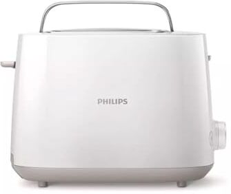 Philips Viva Collection Tostapane, 2 Fette, 8 Impostazioni, Scongelamento e Scalda Brioche Integrato, Leva di Sollevamento, Auto Spegnimento, Bianco (HD2581/00)