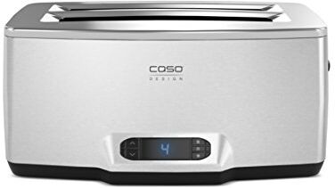 Caso inox 4 Design Tostapane, 4 fette in acciaio inox di alta qualità, Toast automatico, extra grande Display LCD, 1800 W, argento