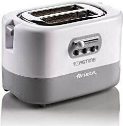 Ariete Toastime, Tostapane bianco, Capacità 2 fette, 9 livelli di doratura, 700 W, 3 funzioni, Bianco