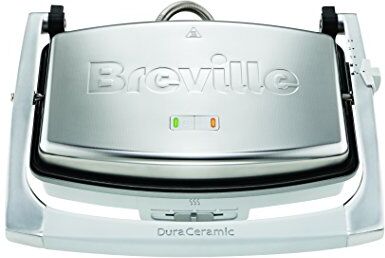 Breville Tostiera con Rivestimento DuraCeramic 1000 W, Piastre Lisce, Argento