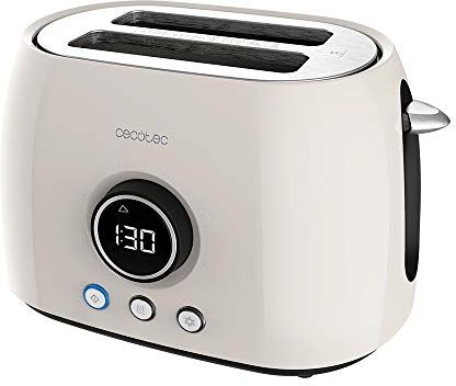 Cecotec Tostapane digitale ClassicToast 8000 Beige Double. 800W, display digitale, 2 fessure extra-larghe, 3 funzioni predefinite, 6 livelli di potenza