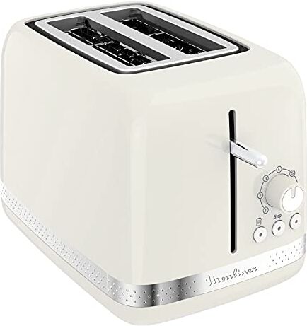 Moulinex LT300 Toaster Soleil, Tostapane, 7 livelli di doratura, Funzione arresto, scongelamento, riscaldamento, scomparti a larghezza variabile, accessorio pinze, Avorio