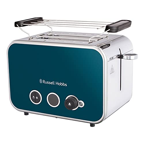 Russell Hobbs Tostapane, 6 livelli di doratura, fessure XL: crostoni e bruschette, LED, funzioni: scongela, riscalda, interrompi, scaldapanini integrato, Distinctions Ocean,