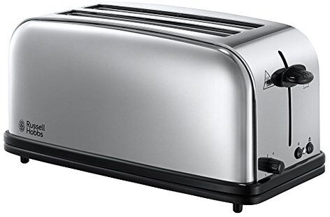 Russell Hobbs Tostapane Lungo, 4 Fette di pane larghe, 1200 W, Griglia inclusa Scaldapanini, Toast, Scaldabrioche, Scongelamento, Raccoglibriociole, Temperatura regolabile, Victory 4SL,