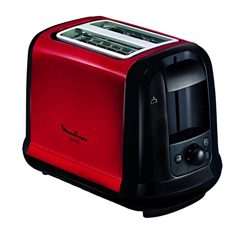 Moulinex Subito 2fetta/e 850W Nero, Rosso tostapane