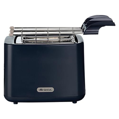 Ariete Tostapane Breakfast 157, Tostiera con 7 Livelli di Doratura, Espulsione Automatica, Vassoio Raccoglibriciole Estraibile, Pulsante Stop, Pinze in Acciaio Inox Incluse, 760W, Dark Grey