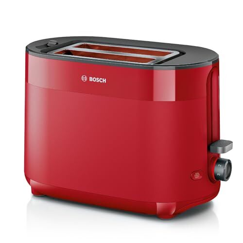 Bosch Tostapane compatto MyMoment ,950 W, attacco per panini integrato, funzione scongelamento, centraggio del pane, spegnimento automatico, rosso opaco
