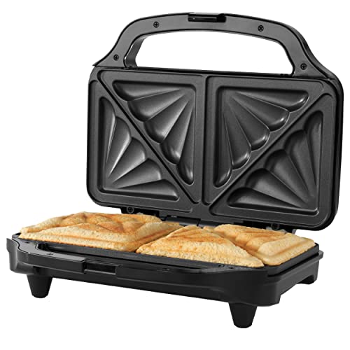 Petra XL Tostiera Sandwich Maker, Piastra per Toast, Dolce e salato, 900W Antiaderenti piastre quadrate, Impugnatura Cool-Touch, controllo automatico della temperatura, priva di BPA