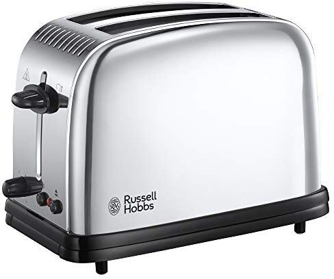 Russell Hobbs Tostapane, 2 fette, Tostatura veloce, Temperatura regolabile (6 livelli di tostatura), Funzione Lift & Look, Acciaio Inox, Victory 2S,