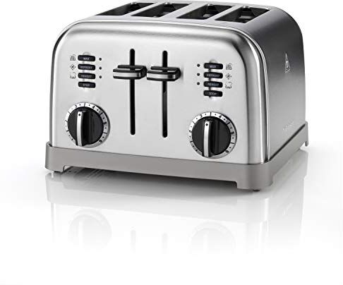 CUISINART Tostapane 4 fette, Acciaio inox, Funzione Bagel, Funzione Scongelamento, Funzione Riscaldamento, 6 Livelli di tostatura, Argento