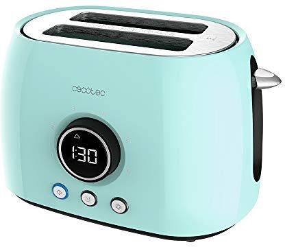 Cecotec Tostapane digitale ClassicToast 8000 Blue Double. 800W, display digitale, 2 fessure extra-larghe, 3 funzioni predefinite, 6 livelli di potenza.