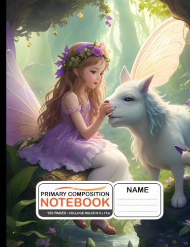 Symantec Composition Notebook College Ruled: Land of Imagination with Talking Animals, Playful Fairies, Mythical Beings, Thrilling Adventures, Incredible Stories, Size 8.5x11 Inches, 120 Pages