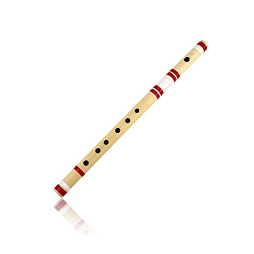 The Great Indian Bazaar Idee regalo di compleanno uniche 47 pollici autentico flauto indiano in legno bambù in 'G' chiave Fipple Woodwind strumento musicale registratore tradizionale bansuri fatto a mano novità regali lui