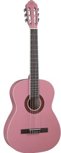 Eko GUITARS CS-10 PINK Chitarra Classica Serie Studio Scala 4/4, Top in Tiglio, Fasce e Fondo in Tiglio Laminato, Manico e Tastiera in Betulla, Custodia Inclusa, Colore Pink