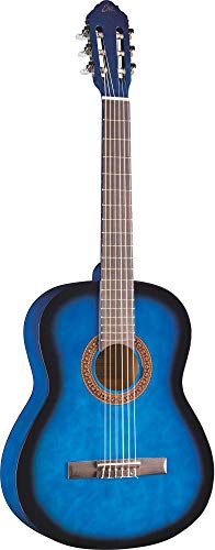 Eko GUITARS CS-5 BLUE BURST, Chitarra Classica Serie Studio Scala 3/4, Top in Agathis, Fasce e Fondo in Tiglio Laminato, Manico in Mogano, Tastiera in Betulla, Colore Blue Burst