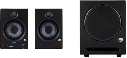 PreSonus Eris 5BT Gen 2 Altoparlanti Desktop Alimentati da 5 Pollici con Bluetooth per Multimedia Eris Sub 8BT Subwoofer Attivo da Studio da 8 Pollici con Bluetooth per Multimedia