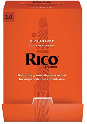 D'Addario Clarinet Reeds,Ance per Clarinetto 2 forza, Confezione da 50