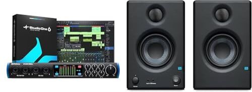 PreSonus Interfaccia Audio USB-C Studio 1810C & Eris E3.5 Altoparlanti Multimediali Monitor Da Studio, ‎3.5" Drivers, Nero