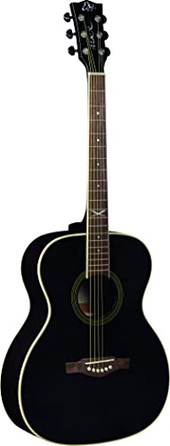 Eko GUITARS NXT A100 SEE THROUGH BLACK, Chitarra Acustica Top in Abete, Fasce e Fondo in Mogano, Tastiera in South American Roupanà, Colore Nero ()