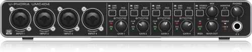 Behringer U-PHORIA  Audiophile 4x4, 24-Bit/192 kHz USB Audio/MIDI Interfaccia con preamplificatori microfonici Midas