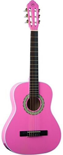 Eko GUITARS CS-5 PINK, Chitarra Classica Serie Sudio 3/4, Top in Aganthis, Materiale Fasce e Fondo in Tiglio Laminato, Manico in Mogano, Tastiera in Betulla, Custodia Inclusa, Colore Rosa