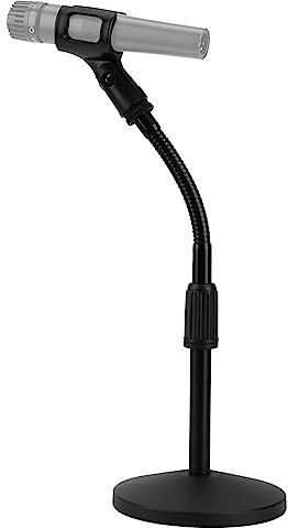 GEEKRIA for Creators Supporto telescopico per microfono da tavolo a collo d'oca con braccio flessibile compatibile con Shure Sm58,FIFINE K668 regolabile per microfono da scrivania con base ponderata