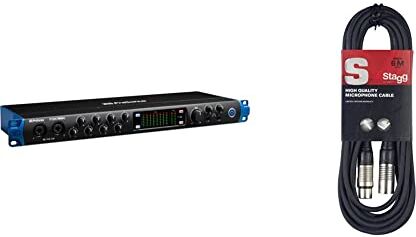 PreSonus Interfaccia audio USB-C Studio 1824C & Cavo da microfono a mixer Stagg SMC6 da 6 metri XLR (m) -XLR (f), nero