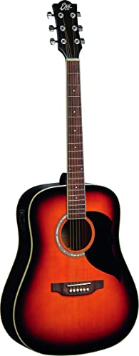 Eko GUITARS RANGER 6 EQ BROWN SUNBURST, Chitarra Acustica con Equalizzatore, Top in Abete, Fasce e Fondo in Tiglio, Tastiera in South American Roupanà, Colore Brown Sunburst