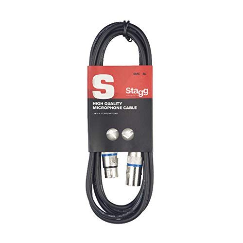 Stagg Presa Microfono di Alta Qualita XLRf a XLRm/BLU, 6m, Nero