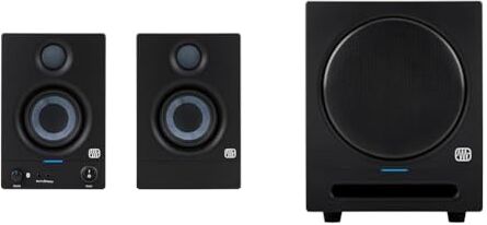 PreSonus Eris 3.5BT Gen 2 Altoparlanti Desktop Alimentati da 3,5"con Bluetooth per Multimedia +  Eris Sub 8BT Subwoofer Attivo da Studio da 8 Pollici con Bluetooth per Multimedia