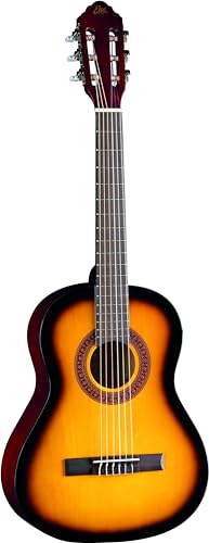 Eko GUITARS CS-5 SUNBURST Chitarra Classica Serie Studio Scala 3/4, Top in Agathis, Fasce e Fondo in Tiglio Laminato, Manico in Mogano e Tastiera in Betulla, Custodia Inclusa, Colore Sunburst