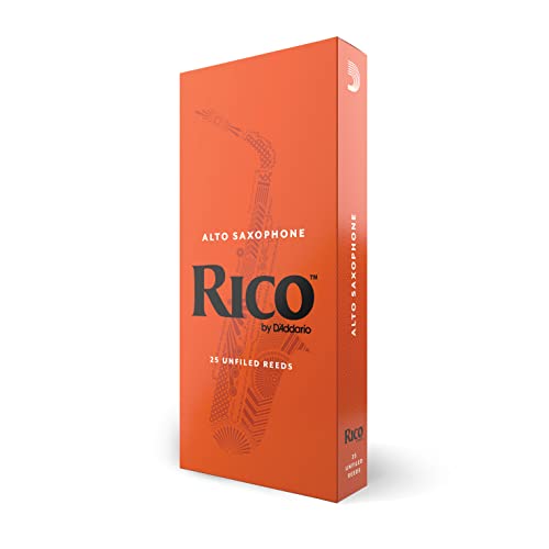 Rico Saxophone Reeds Ance per sassofono contralto Alto Sax Reeds 3.5 forza, 25-Pack
