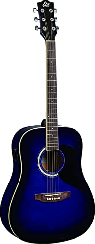 Eko GUITARS RANGER 6 EQ BLUE SUNBURST, Chitarra Acustica con Equalizzatore, Top in Abete, Fasce e Fondo in Tiglio, Tastiera in South American Roupanà, Colore Blue Sunburst