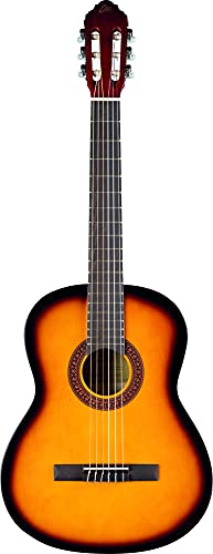 Eko GUITARS CS-10 SUNBURST, Chitarra Classica Serie Studio Scala 4/4, Top in Tiglio, Fasce e Fondo in Tiglio Laminato, Manico e Tastiera in Betulla, Custodia Inclusa, Colore Sunburst