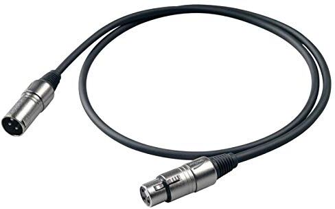 Proel BULK250LU20 Cavo Professionale Bilanciato per Microfono con connessioni presa volante Cannon XLR 3F Femmina a spina volante Cannon XLR 3P Maschio (20mt)